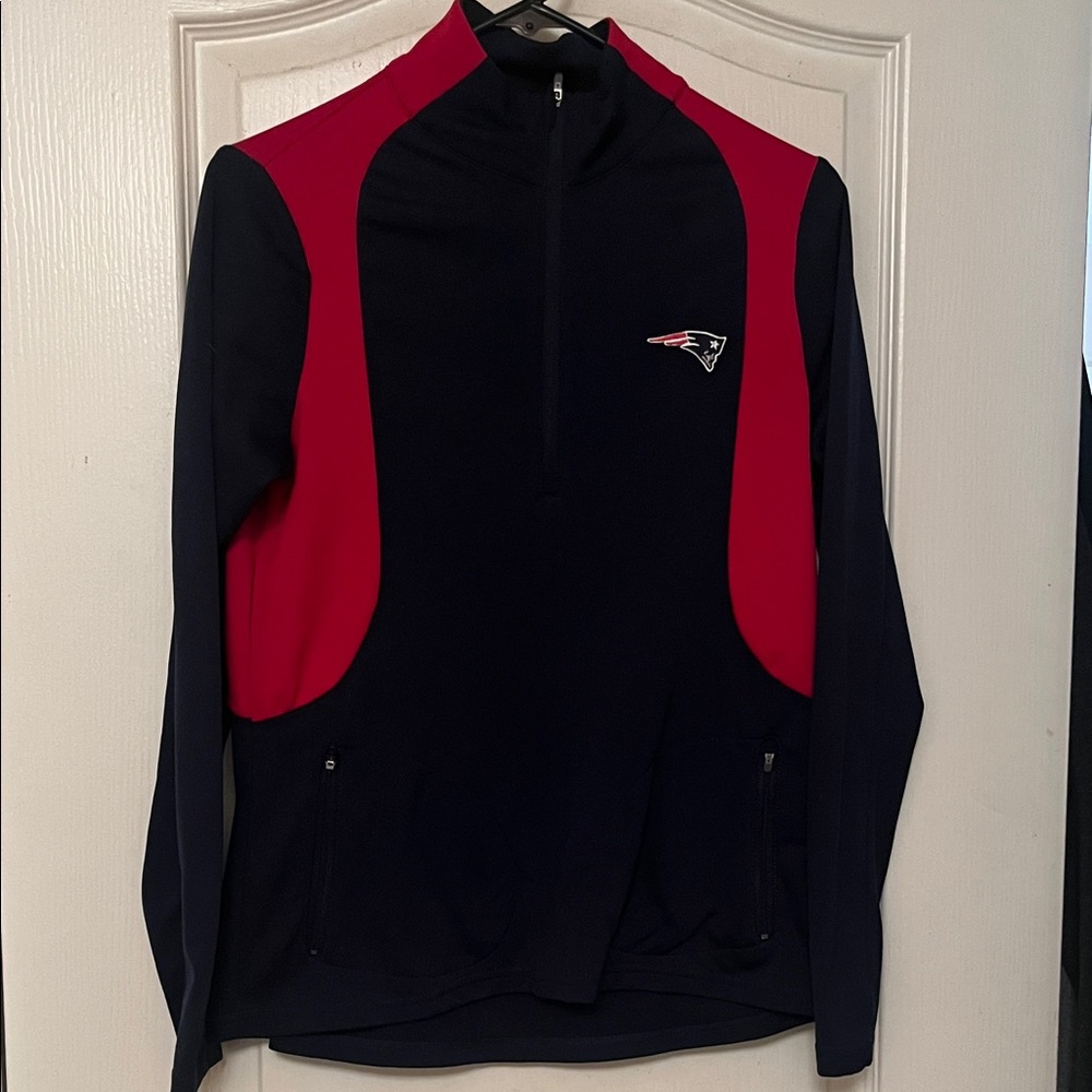 New England Patriots Antigua Women's Long Sleeve Top - Red and Blue